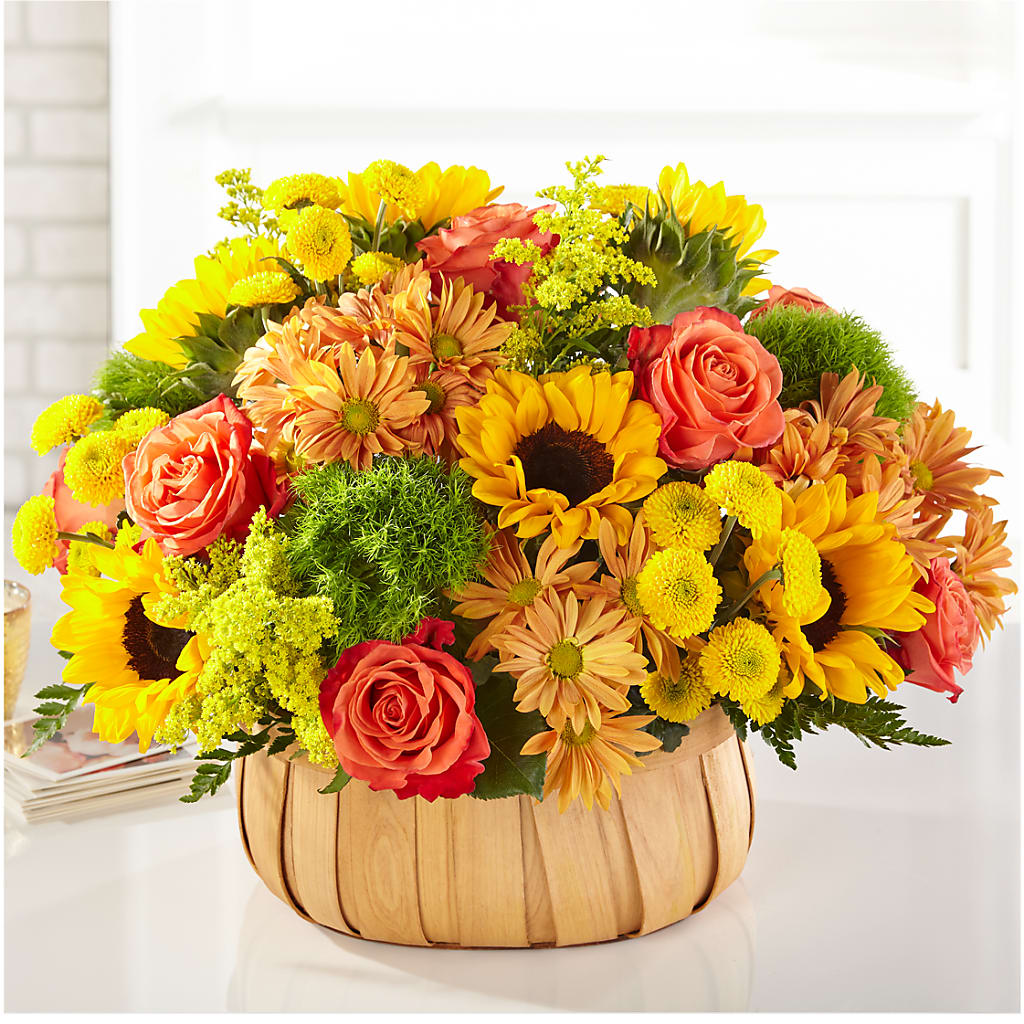 Harvest Sunflower Basket – AARON'S FLOWERS, La Vista NE