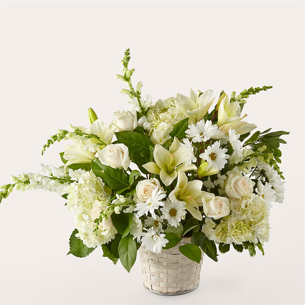 Ivory Elegance Floral Basket – AARON'S FLOWERS, La Vista NE