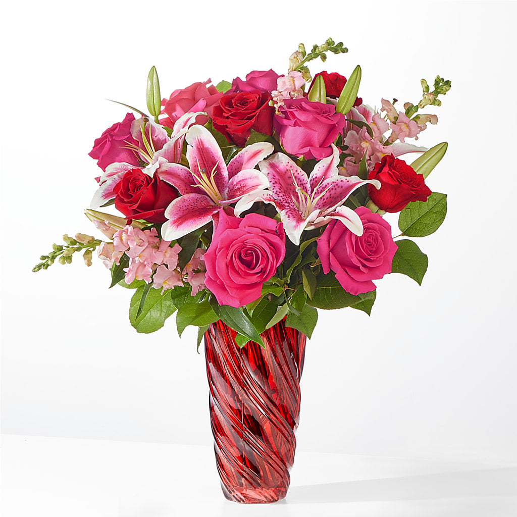 Always You Bouquet with Luxe Swirl Vase – AARON'S FLOWERS, La Vista NE