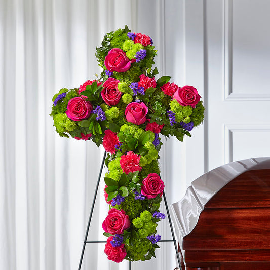 Tribute Rose Floral Cross – AARON'S FLOWERS, La Vista NE