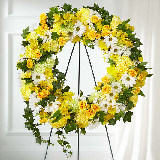 Golden Remembrance Wreath – AARON'S FLOWERS, La Vista NE