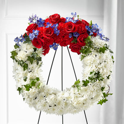 Patriotic Passion Wreath – AARON'S FLOWERS, La Vista NE