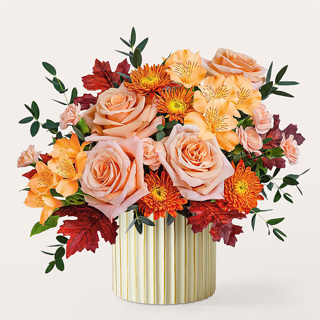 Spiced Latte Bouquet with Ivory Vase – AARON'S FLOWERS, La Vista NE
