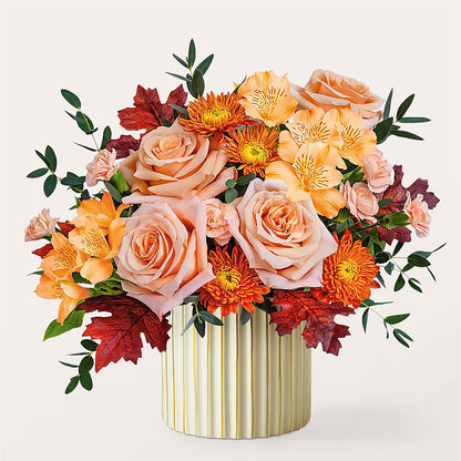 Spiced Latte Bouquet with Ivory Vase – AARON'S FLOWERS, La Vista NE