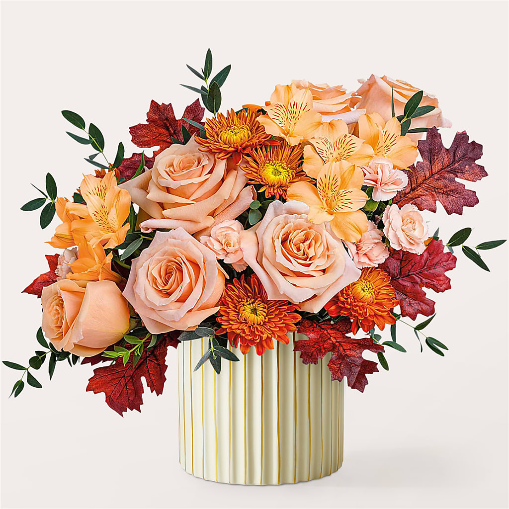 Spiced Latte Bouquet with Ivory Vase – AARON'S FLOWERS, La Vista NE