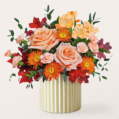 Spiced Latte Bouquet with Ivory Vase – AARON'S FLOWERS, La Vista NE