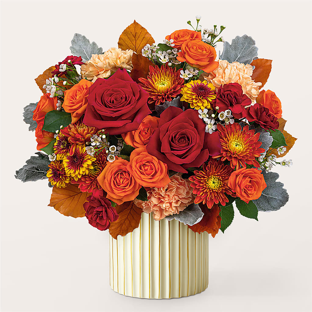 Merlot Bouquet with Ivory Vase – AARON'S FLOWERS, La Vista NE