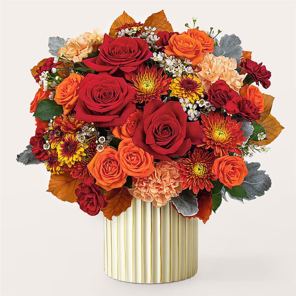 Merlot Bouquet with Ivory Vase – AARON'S FLOWERS, La Vista NE