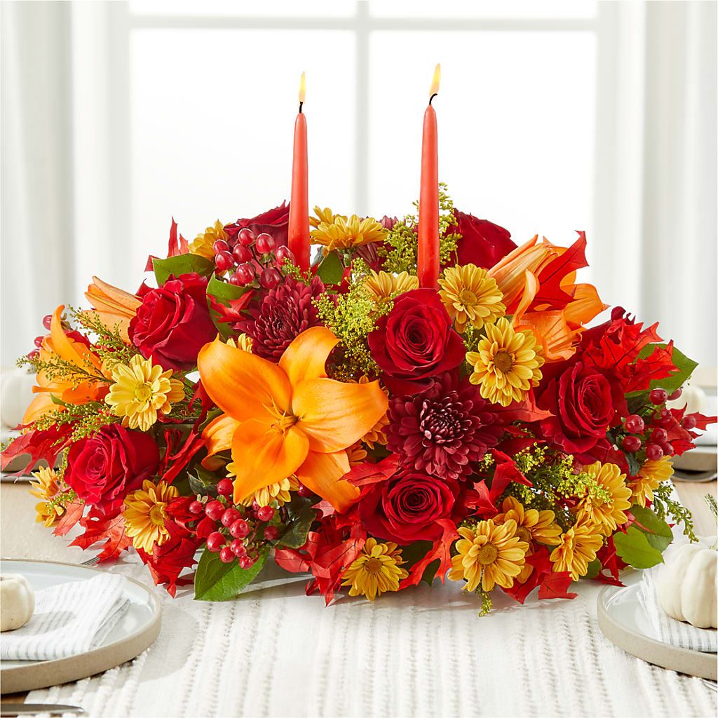 Autumn's Embrace Centerpiece – AARON'S FLOWERS, La Vista NE