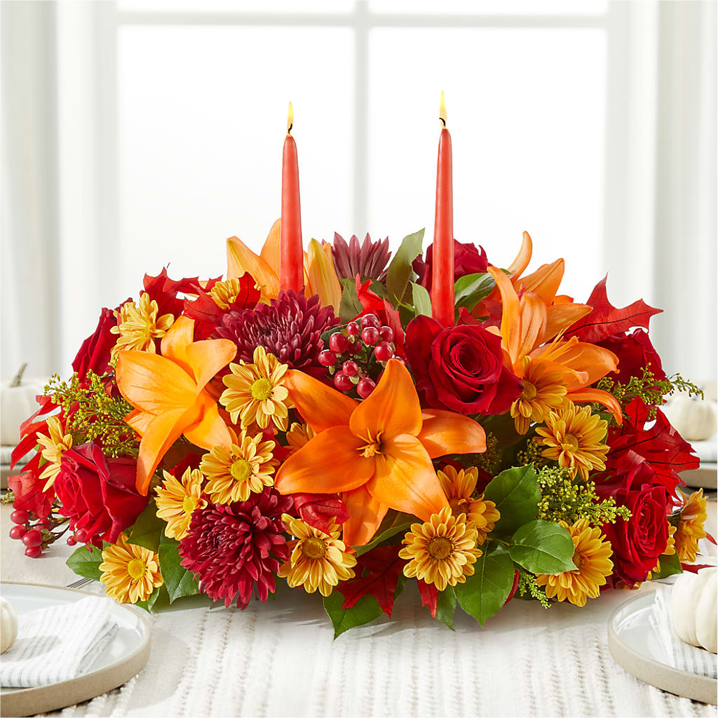 Autumn's Embrace Centerpiece – AARON'S FLOWERS, La Vista NE