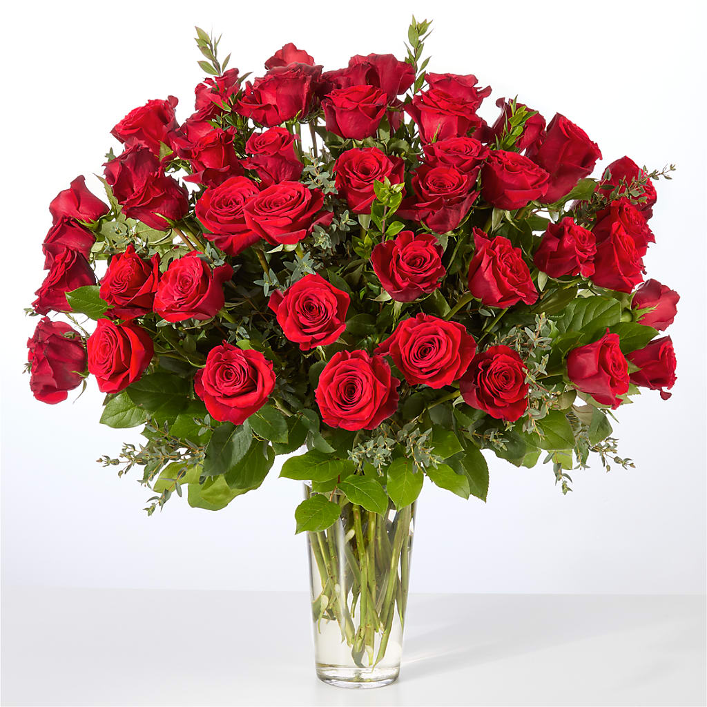 Forever Yours Fifty Stem Red Rose Bouquet – AARON'S FLOWERS, La Vista NE